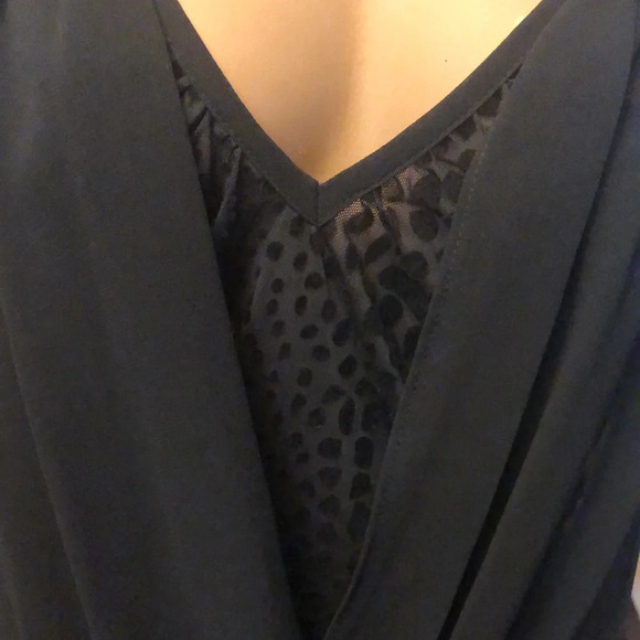 Bebe Mesh Wrap velvet printed bodysuit S - Picture 2 of 4
